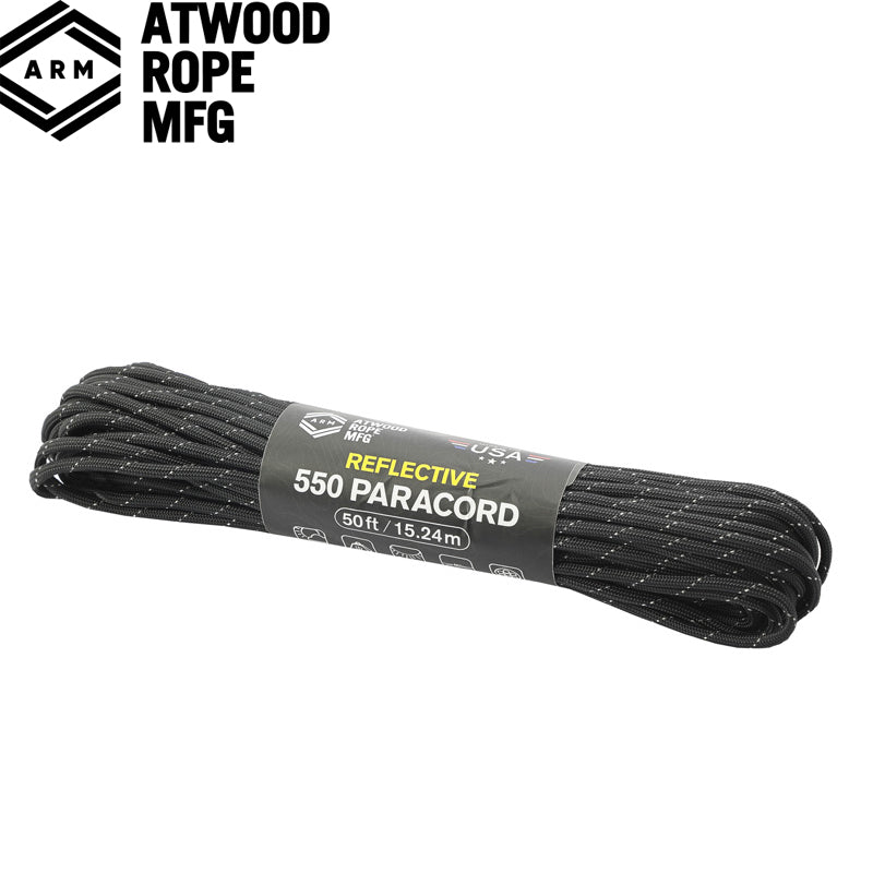 Atwood Rope アットウッドロープ　パラコード リフレクティブ 30m/φ4mm（ブラック）取扱品】のコピー